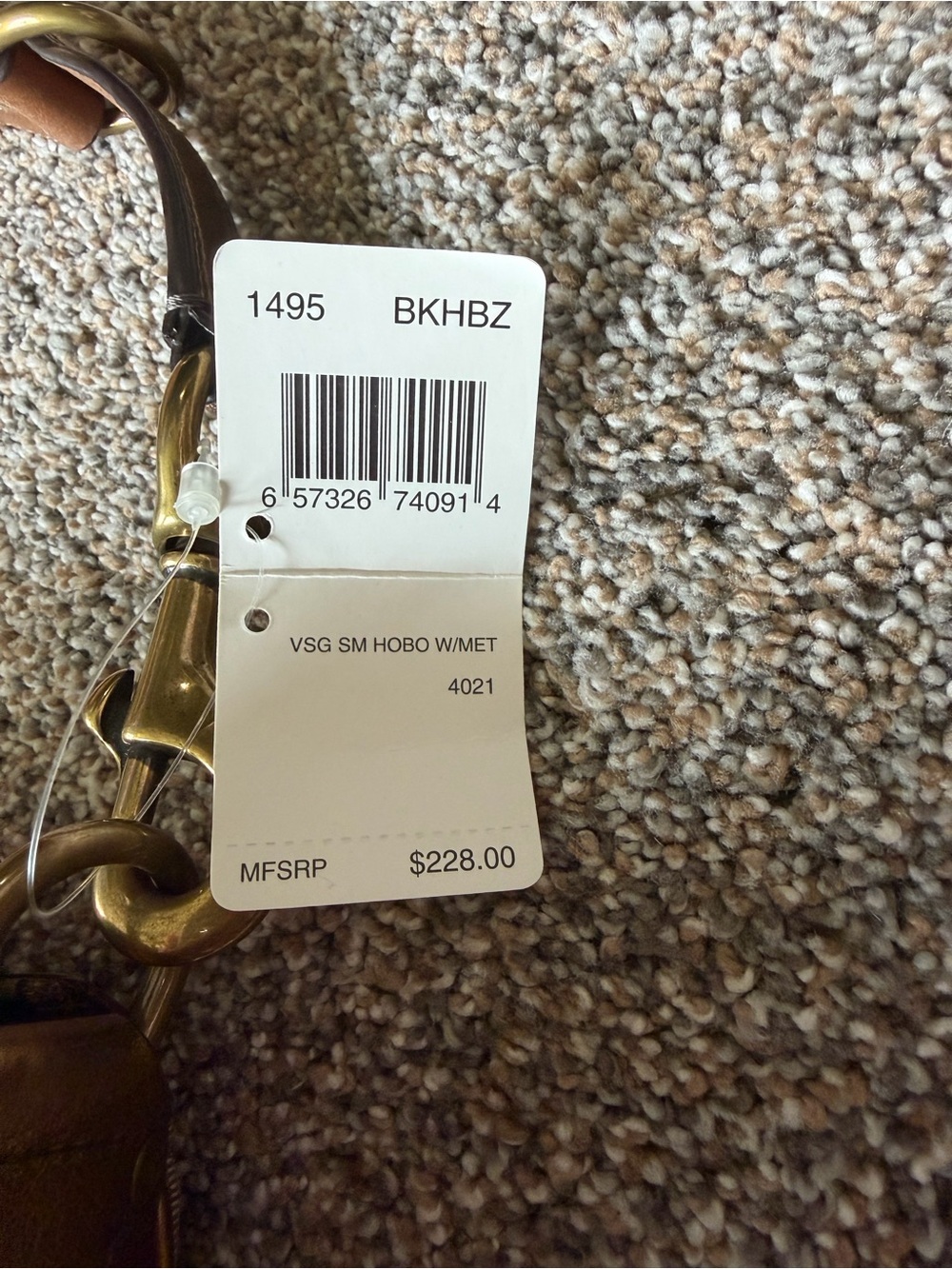 Coach Brown Signature Canvas Shoulder Bag with Metallic Bronze Leather Accents - Picture 11 of 16